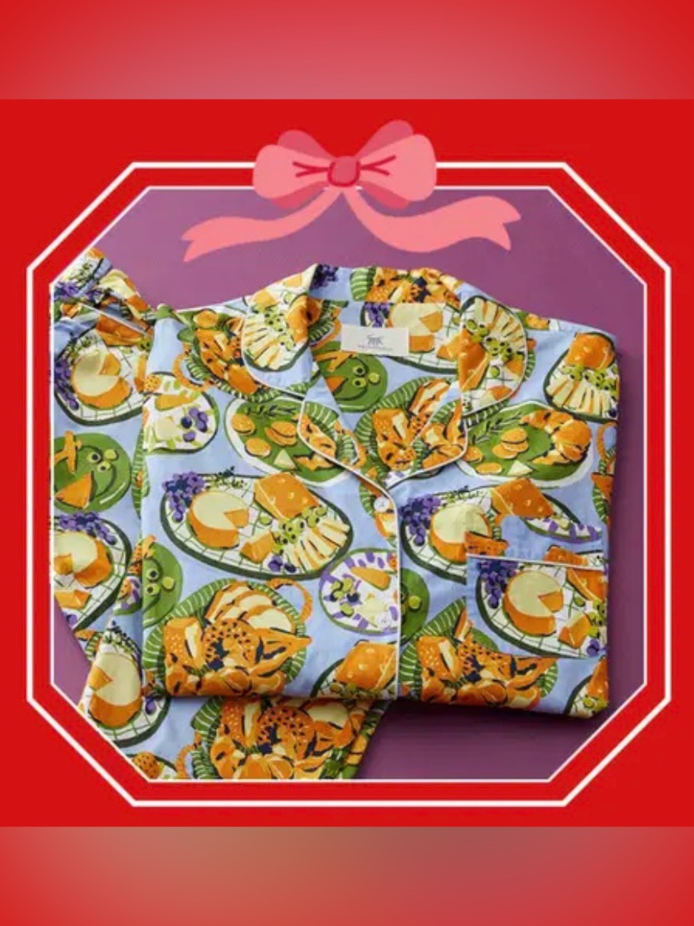 Printfresh Cheese Plate Organic Cotton Pajama Top